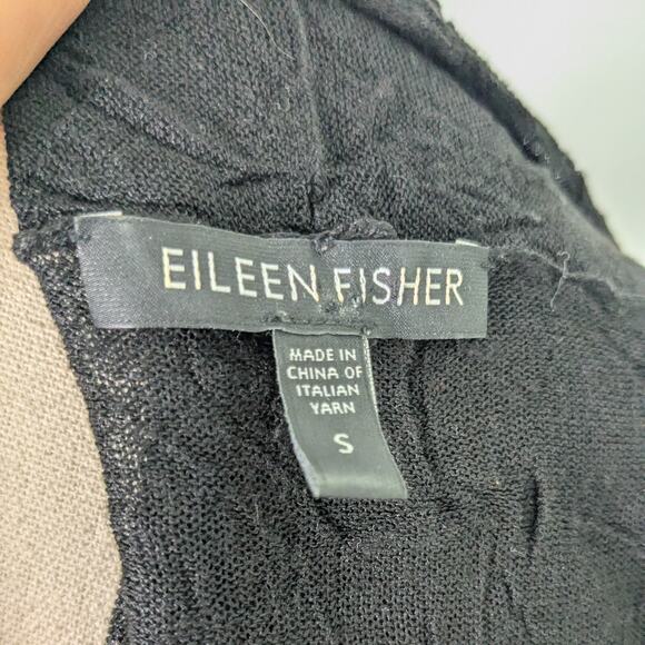 Eileen Fisher Top Cardigan S Black Open Lagenlook Eclectic Artsy Summer Layer - Picture 6 of 8